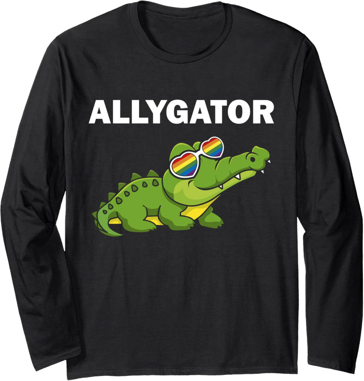 Allygator Straight Ally Alligator LGBTQ+ Homosexueller Unterstützer Langarmshirt