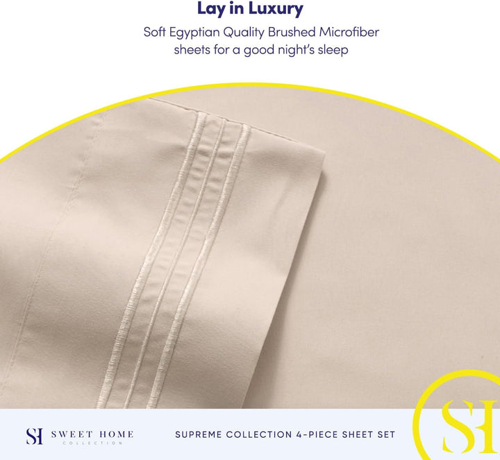 Sweet Home Collection, Fadenzahl 2030, weiche ägyptische Qualität, gebürstete Mikrofaser Laken – Lux