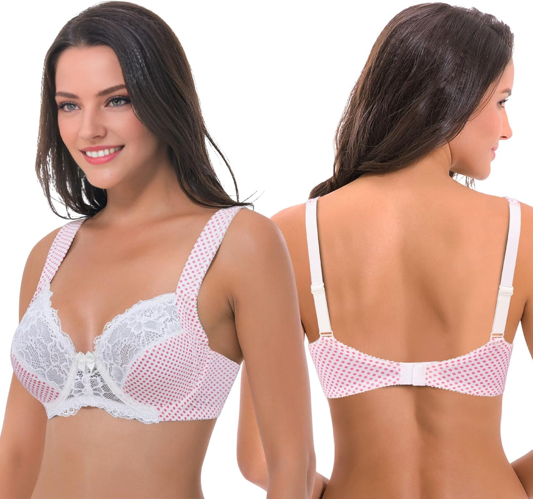 Curve Muse-BH, ungefüttert, Balconette, Baumwolle, x2 oder x3 80E Black,pink Print(2 Pack), 80E Blac