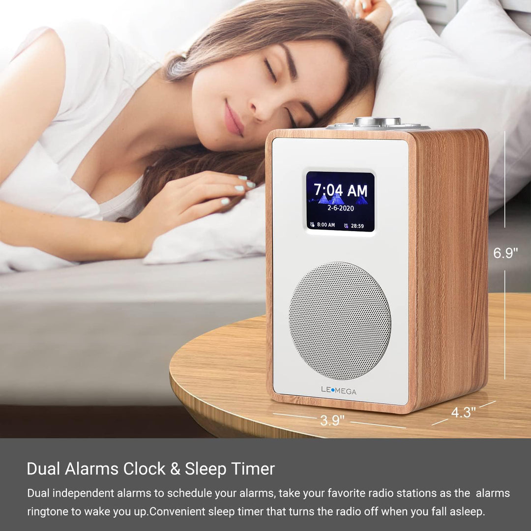 LEMEGA CR4 DAB/DAB+ und UKW Digitalradio,Bluetooth Lautsprecher, DAB Radio,Doppelwecker,Küchen/Schla