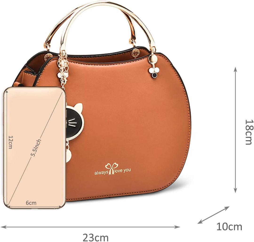 NICOLE & DORIS Runde Umhängetasche Damen Handtasche Klein Tasche Mode Crossbody Bag Damen PU Leder H