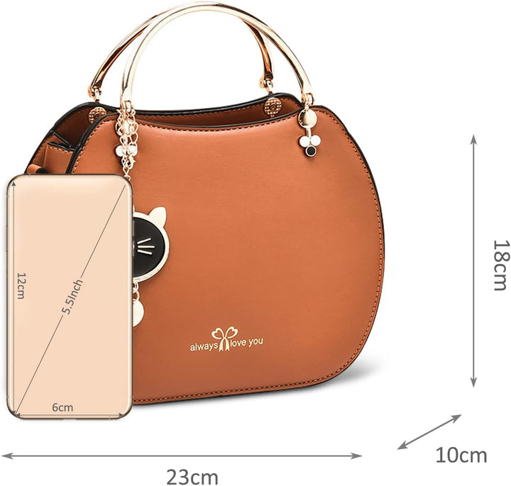 NICOLE & DORIS Runde Umhängetasche Damen Handtasche Klein Tasche Mode Crossbody Bag Damen PU Leder H