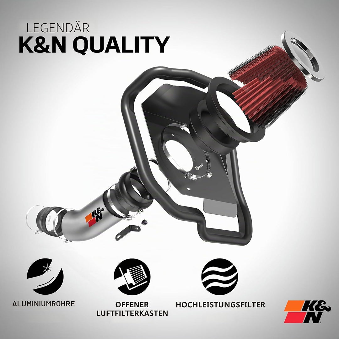 K&N 69-4519 Waschbarer und wiederverwendbarer TP KFZ Hochleistungsluftfiltersystem Rot