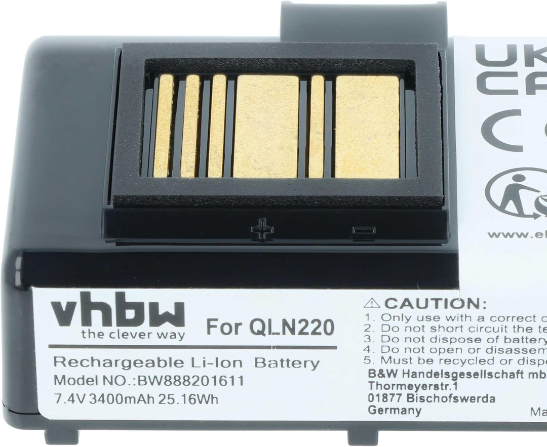 vhbw 5X Akku kompatibel mit Zebra ZQ610, ZQ521, ZQ520, ZQ521 RFID Drucker Kopierer Scanner Etiketten