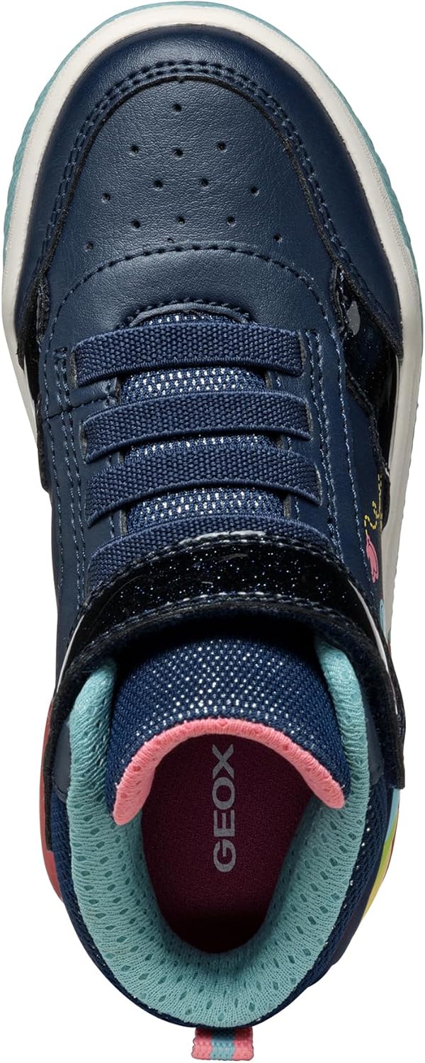 Geox Mädchen J Inek GirlSneaker 25 EU Navy Watersea, 25 EU Navy Watersea