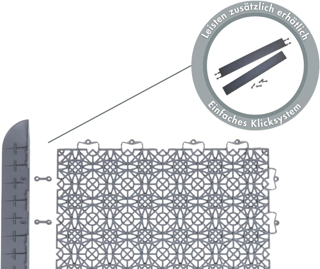 andiamo Terra Sol Terassenfliesen Klicksystem - Kunststoffplatten Aussenbereich für Balkon - Terasse