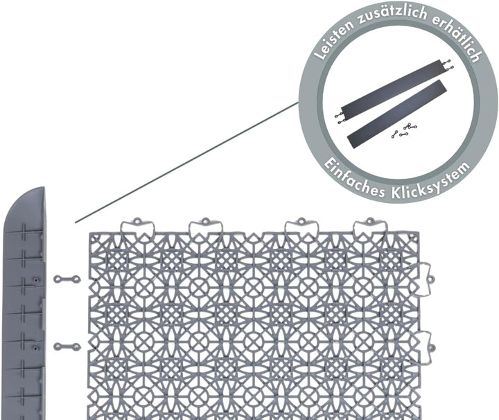 andiamo Terra Sol Terassenfliesen Klicksystem - Kunststoffplatten Aussenbereich für Balkon - Terasse