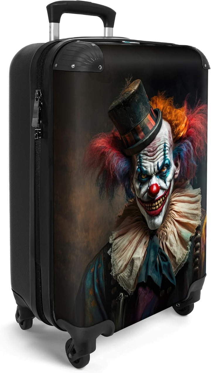 NoBoringSuitcases.com® Koffer Handgepäck Trolley Rollkoffer Kleine Reisekoffer mit 4 Rollen - Clown