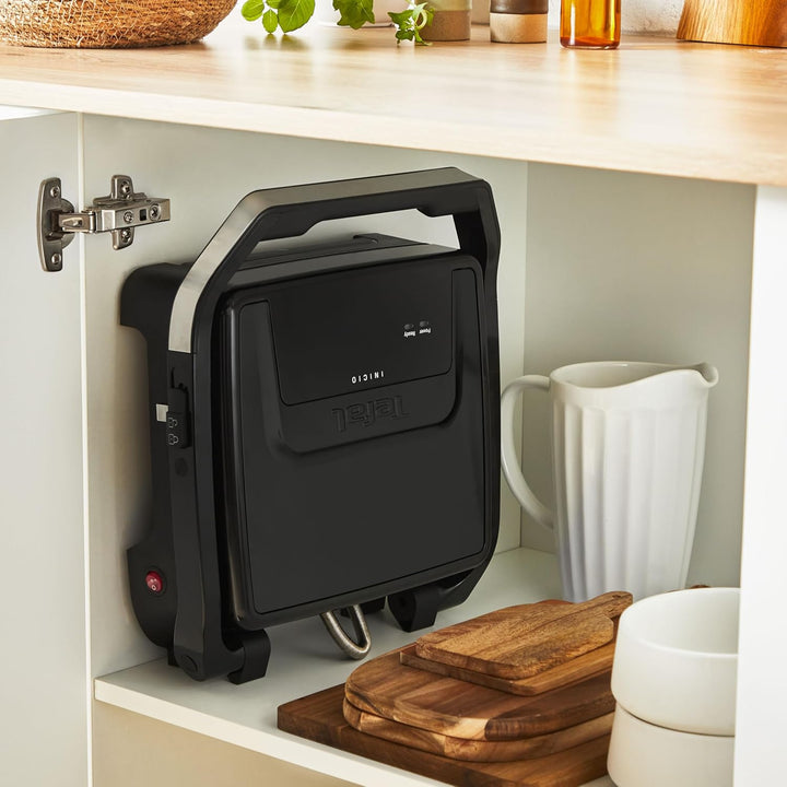Tefal Inicio Classic 2-in-1 Kontakt- und Paninigrill, 2000 W, kompaktes Design, Edelstahlgehäuse, Sa
