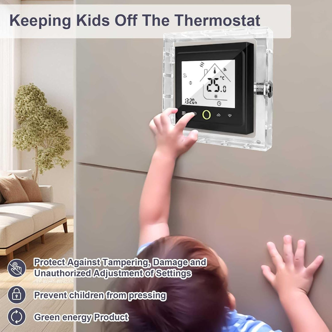 Yallmie 2 Stück Thermostatschutz,12X14.3X4.5cm Thermostat Schliesskasten Transparenter Thermostat Ab