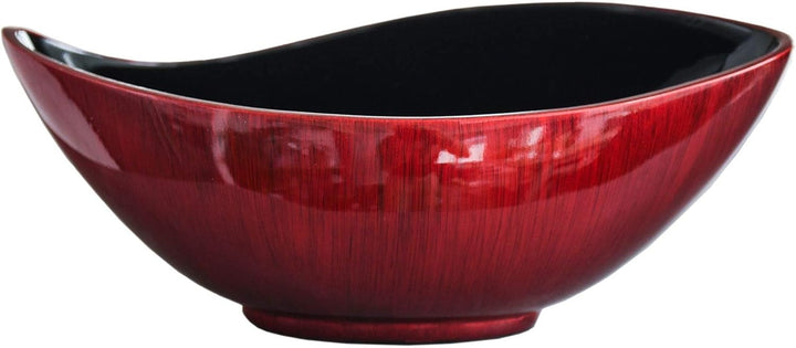 VIVANNO Dekoschale Schale Pflanzschale Mondana 16 x 39 x 20 cm, Rot Schwarz Hochglanz Rot Schwarz Ho