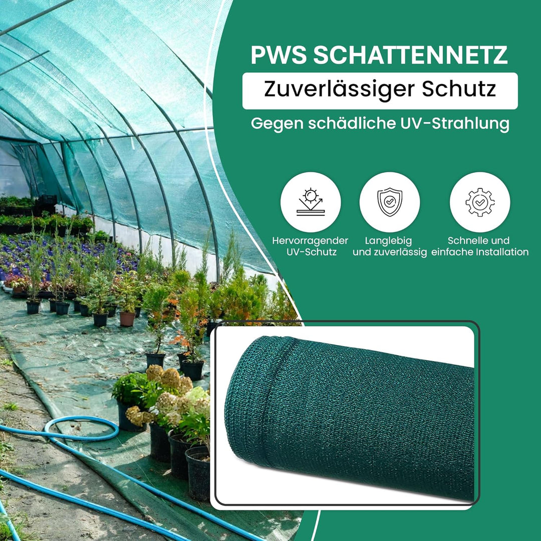 2,0x25m (150g/m²) Sichtschutznetz Schattiernetz Zaunblende Windschutznetz in Grün inkl. Befestigunge