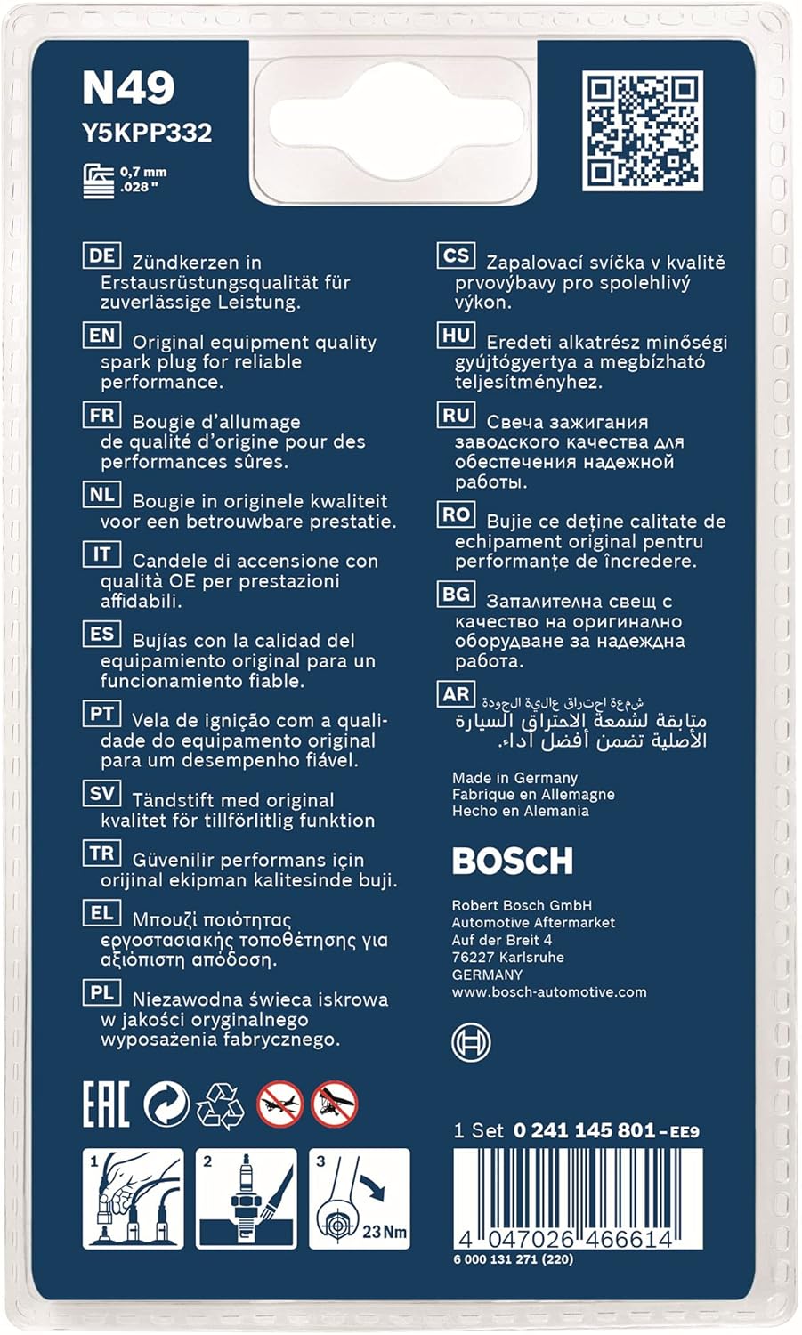 Bosch Y5KPP332 (N49) - Zündkerzen Double Platinum - 4er Set Blister – 4er Set Single, Blister – 4er