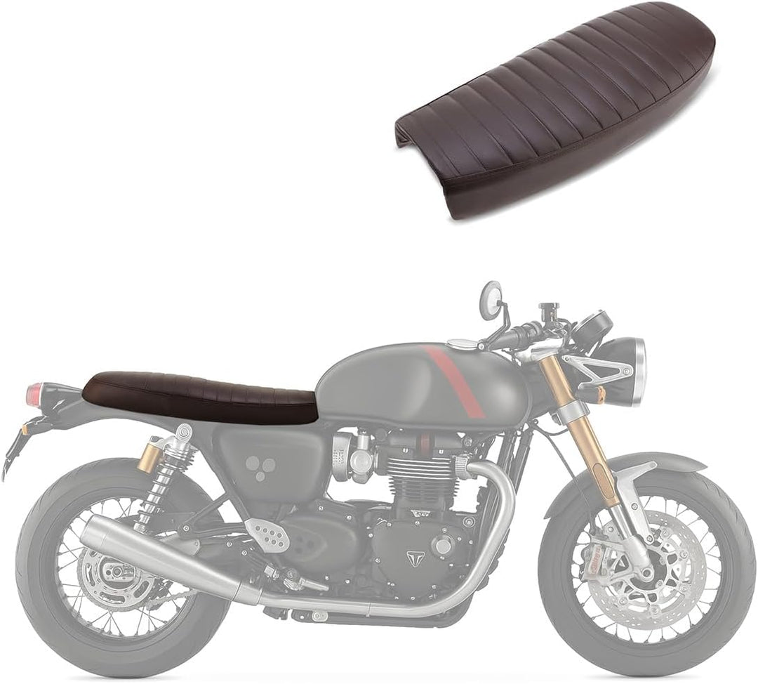 Sitzbank kompatibel für Cafe-Racer + Scrambler Umbau Craftride SL5 Flat dunkel braun