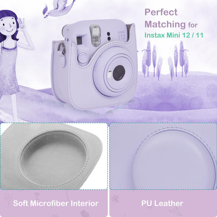 KALDA Mini 12 Tasche kompatibel mit Instax Mini 12 (Lilac Purple), Lilac Purple