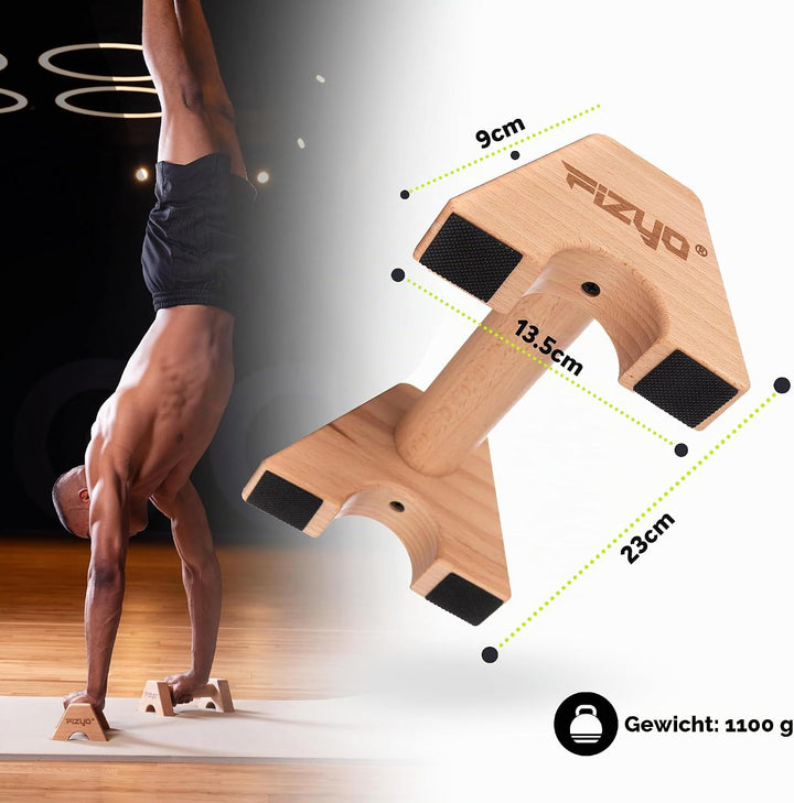 Phyzyo Holz Pumpenhalter, Rutschhemmende Trainingsgleiter, Kalistenische Handläufe aus Holz, 2 Stück