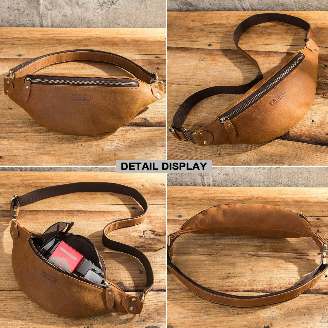 CONTACTS Gürteltasche Bauchtasche Hüfttasche mit Reissverschluss Geeignet für Reise Wanderung und Ou