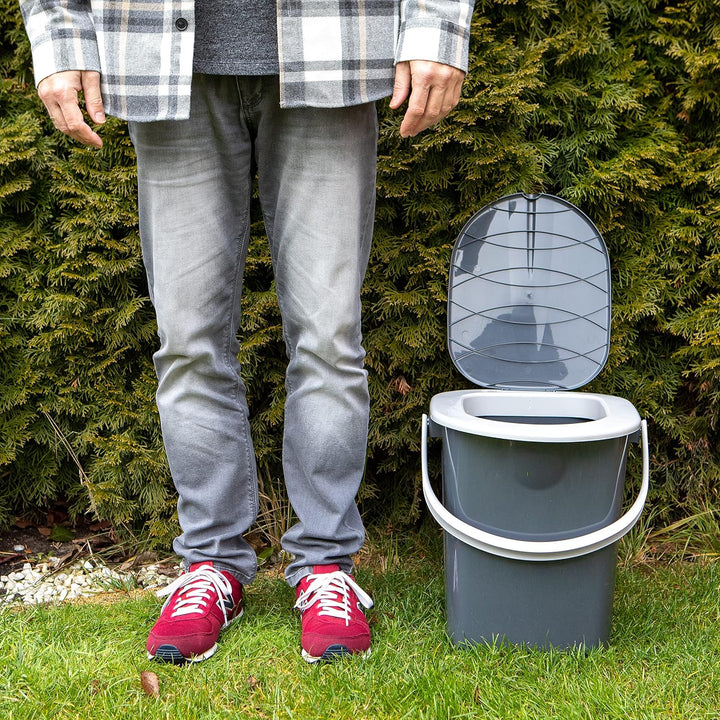 BranQ - Home essential 100% recycelt Kunststoff PP, Ökologisch, Mobile Campingtoilette 22 Ltr mit ma
