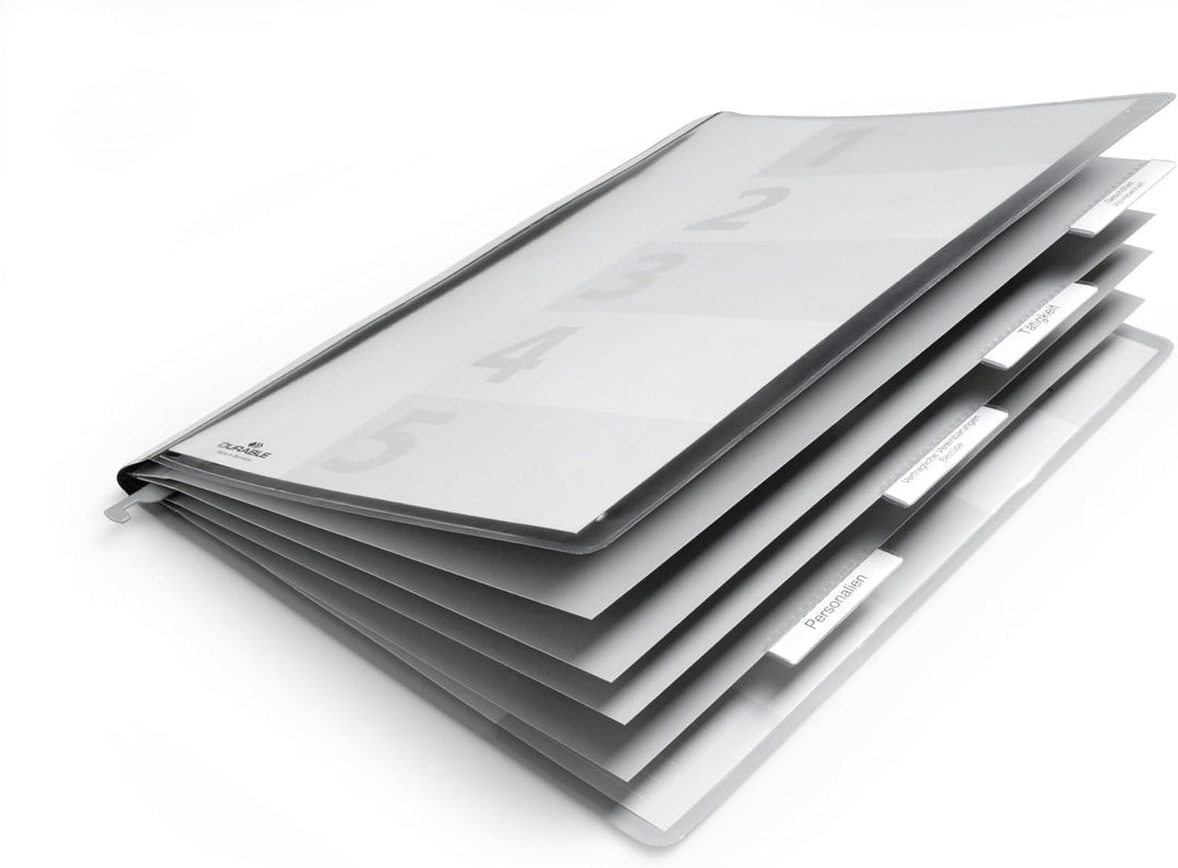 Durable Personalhefter mit Deckblatt und Taben, 5 Unterteilungen, inkl. Hängeschiene, 5 Stück, grau,