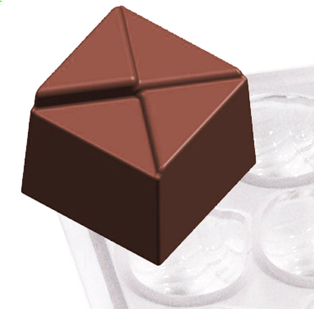 Contacto Pralinenform Quadrat für 36 Pralinen 21 x 21 x 18 mm, grosse Formplatte 27,5 x 13,5 x 2,5 c