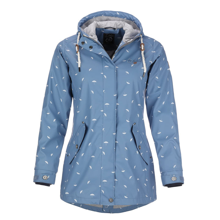 Dry Fashion Damen Regenmantel Wyk Funktionsmantel Parka Blau 40, Blau 40