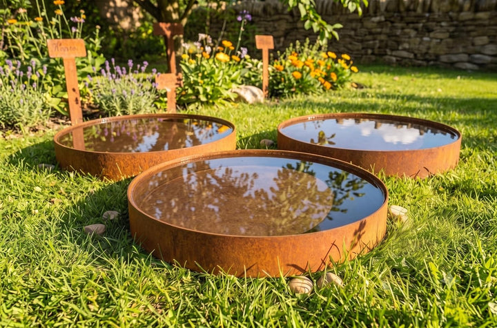 Wasserbecken / Wasserspiegel - Runde CORTEN Schale 50cm | Feuerschale Corten-Stahl 50, Corten-Stahl