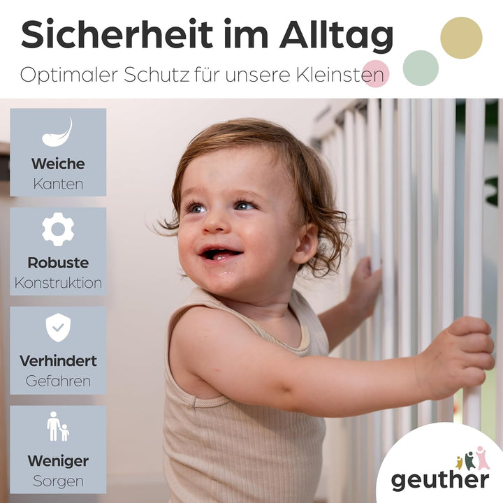 Geuther 2734 schwenkbares Türschutzgitter Passung: 86 cm - 133 cm Schutzgitter zum Bohren extra hohe