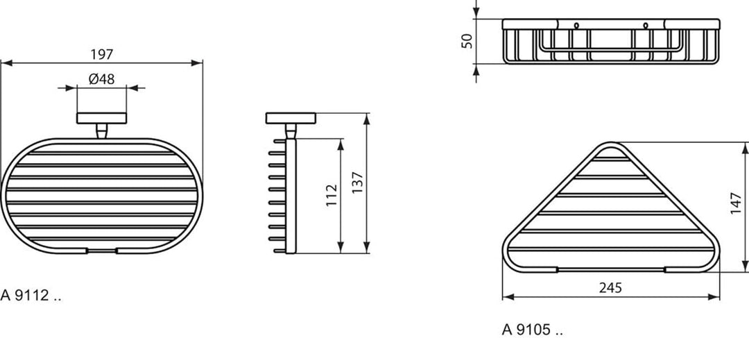 Ideal Standard A9105AA IOM Eck-Seifenkorb Chrom, Chrom