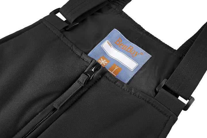 BenBoy Kinder Skihose Schneehose Wasserdicht Softshellhose Gefüttert Warm Hosenträgerhose Latzhose W