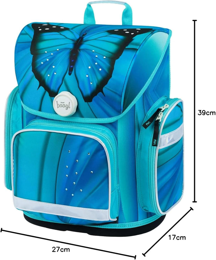 Baagl Schulranzen Jungen Mädchen für 1. Klasse (oder 2.Klasse), Ergo Schultasche Jungs Mädchen Grund