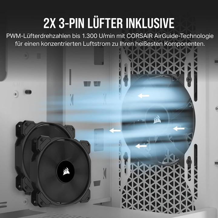 CORSAIR 3000D Airflow Mid-Tower PC-Gehäuse - 3-Pin-Lüfter - Vier-Slot-GPU-Unterstützung - Geeignet F