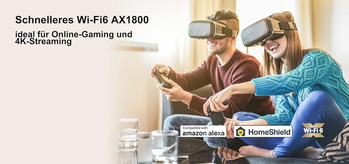 TP-Link Deco X20 Mesh WLAN Set (2 Pack), Wi-Fi 6 AX1800 Dual Band Router & Repeater, 2x Gigabit Port