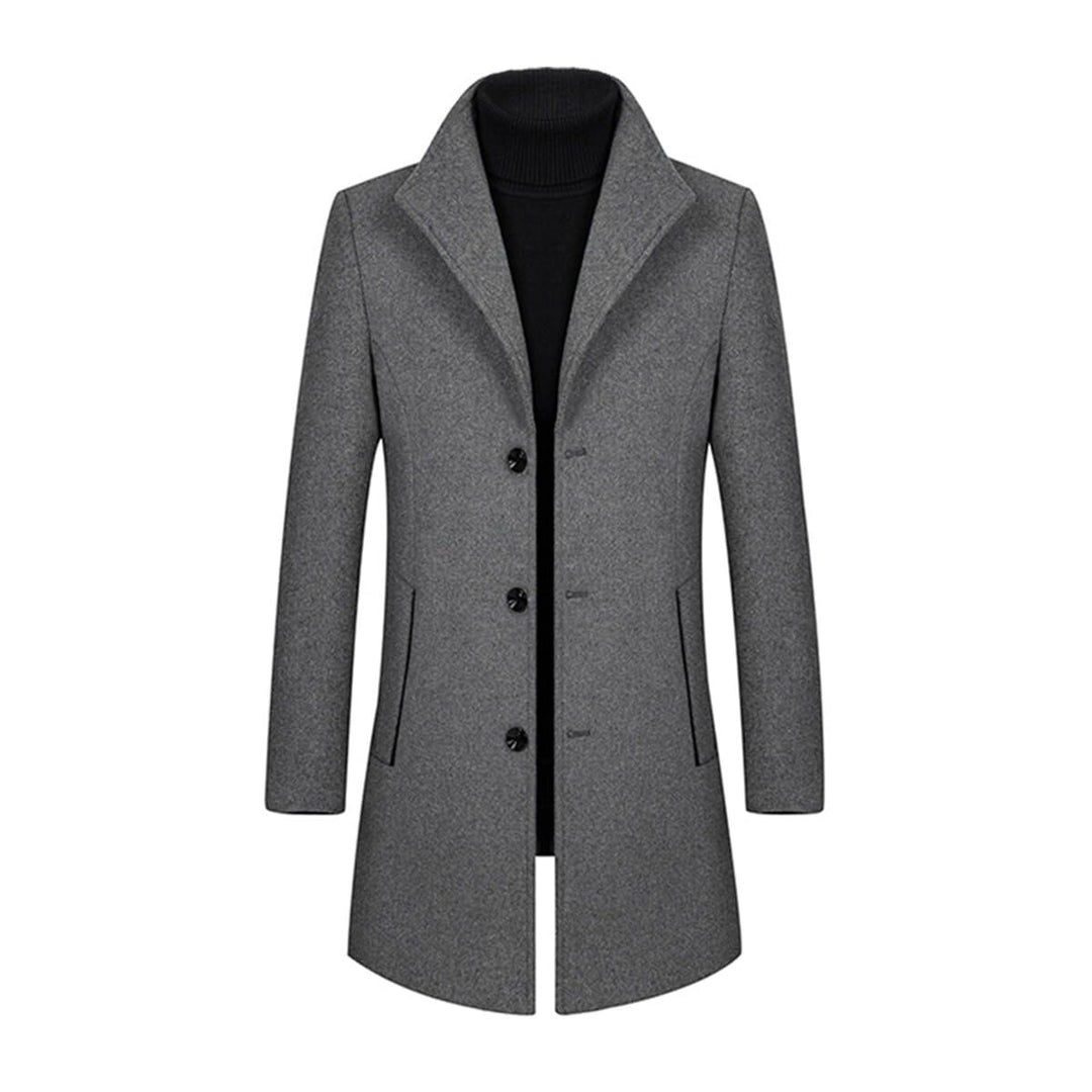 Allthemen Wintermantel Mantel Herren Lang Slim Fit Herrenmantel Winter Schwarz Business Mantel Herre