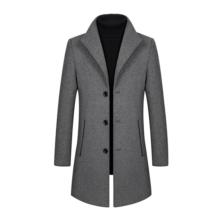 Allthemen Wintermantel Mantel Herren Lang Slim Fit Herrenmantel Winter Schwarz Business Mantel Herre