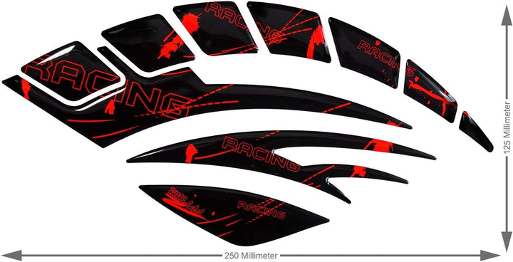 BIKE-label Seitentank Tankpad Racing Neon Rot kompatibel für Honda 800093