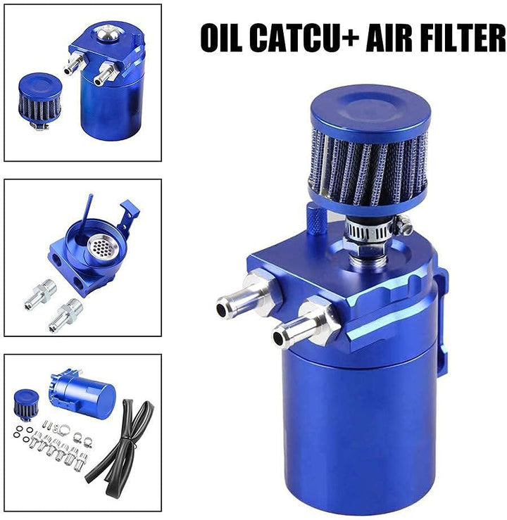 Towwoo Oil Catch Can, 300ml Aluminium Auto Reservoir Tank Universal Air Oil Seperator mit Luftfilter