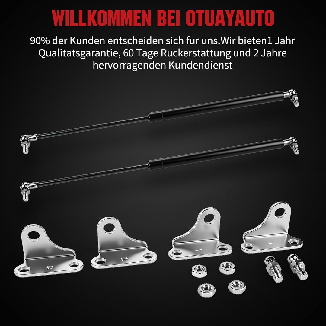 OTUAYAUTO 2 Stück Gasdruckfeder 500mm 200mm 450N, Universal Gasdruckdämpfer mit Kompressionsfeder Be