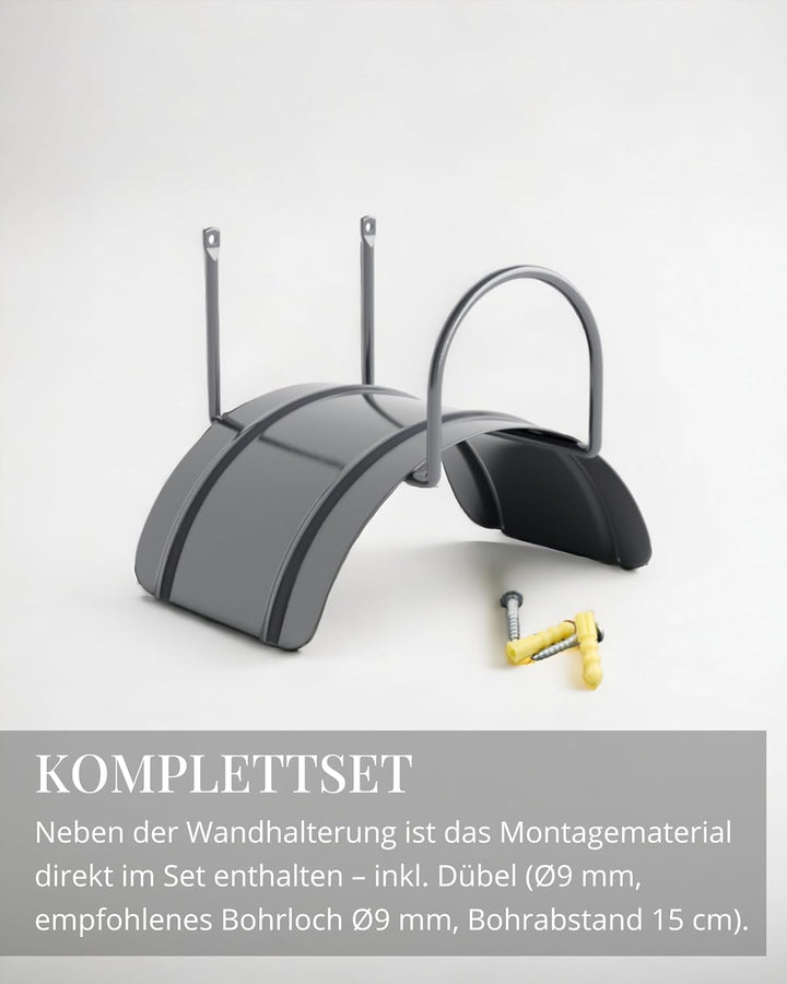 Livlig53 Gartenschlauch Halterung für 1/2 Zoll Schläuche bis 30m aus verzinktem Stahl, Wandhalterung