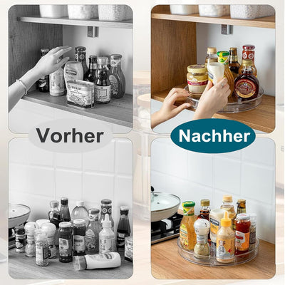 JESIFFY 2 Stück Lazy Susan drehteller Organizer Kühlschrank 27cm+23,5cm, drehplatte kühlschrank Rond