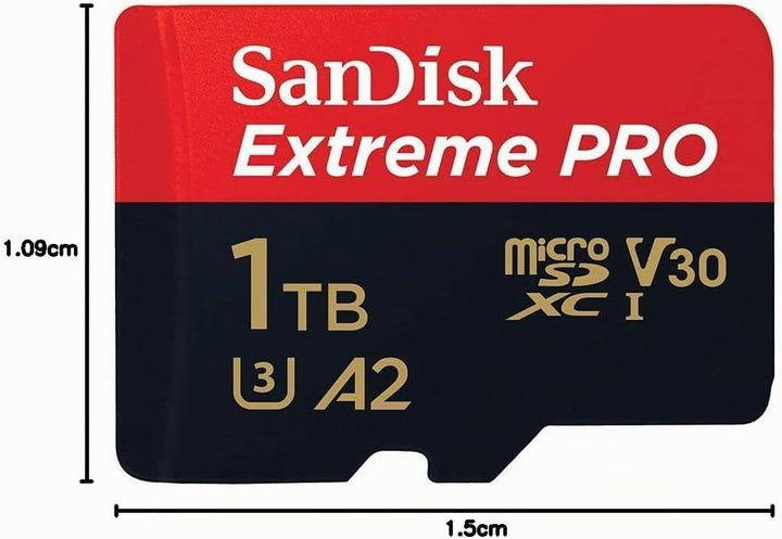 SanDisk Extreme Pro 1 TB microSDXC Memory Card + SD Adapter with A2 App Performance + Rescue Pro Del