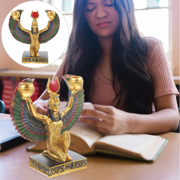 Garneck Ägyptische Göttin Isis Statue Gottheit Mythologie Isis Offene Flügel Figur Göttin Skulptur W