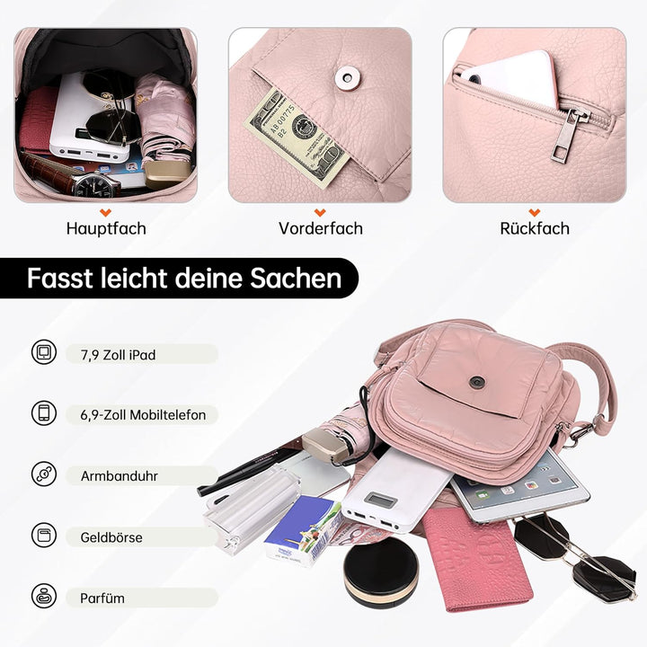 DIRRONA Rucksack Damen Beiläufig Kleine Brusttasche für Damen Multifunktionale Reise Wasserdicht Sch