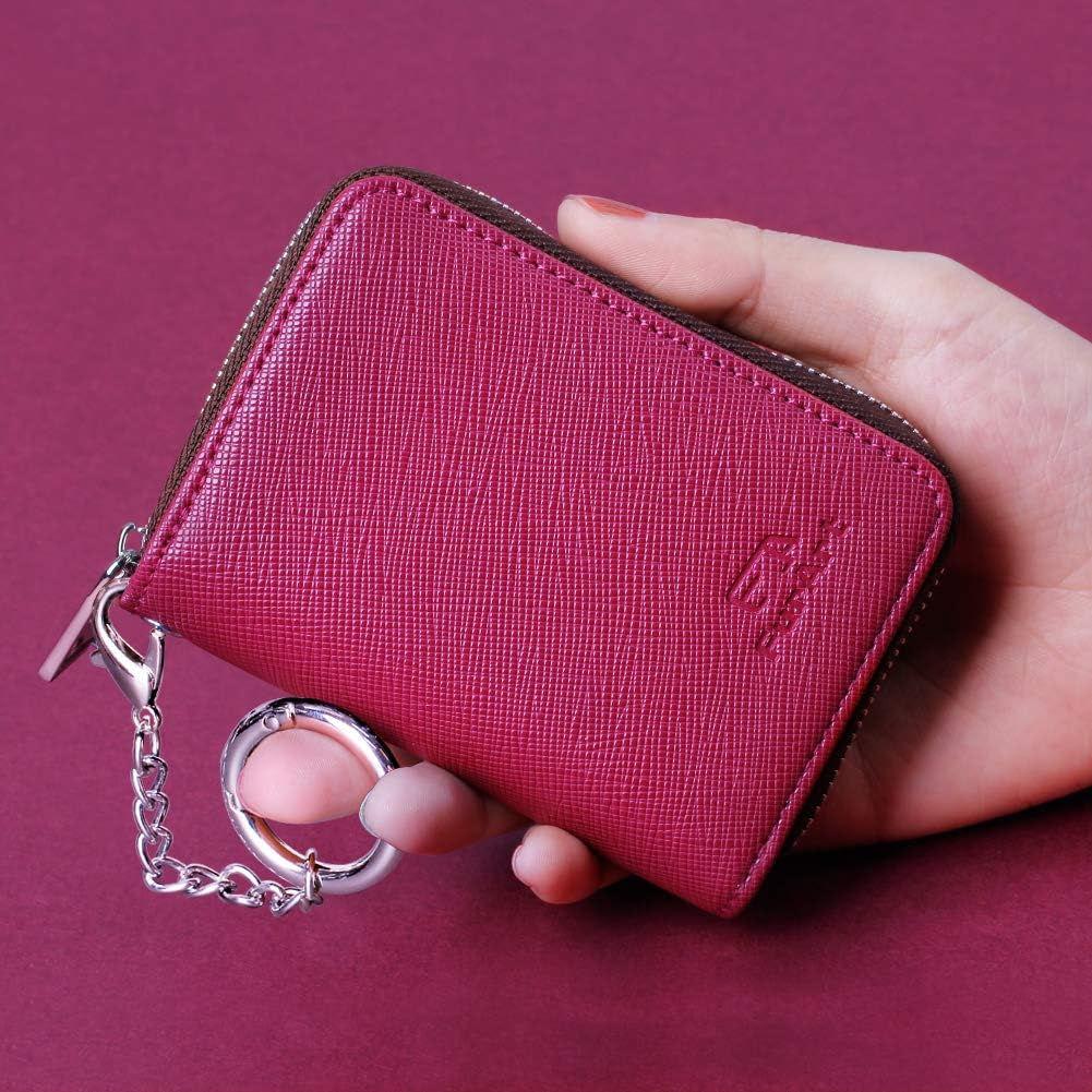 FurArt Kreditkartenetui für Damen und Herren, RFID Schutz,Schlüsselanhänger,Reissverschlussetui Saff