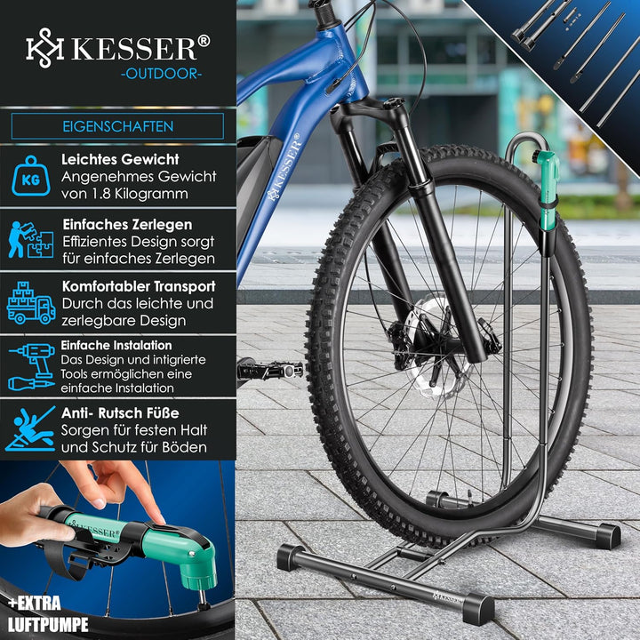KESSER® Fahrradständer Boden einzeln für Mountainbike, E-Bike, Citybike, Rennrad, MTB | Fahrrad Mont