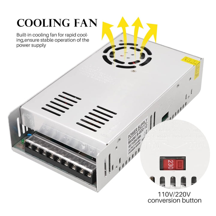 MOGOULUA DC 12V 50A 600W Netzteil Schaltnetzteil Netzteil Adapter Transformator Schalter für LED-Str