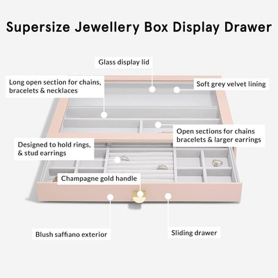 Stackers Blush Supersize Jewellery Box Display Drawer Blush Pink, Blush Pink
