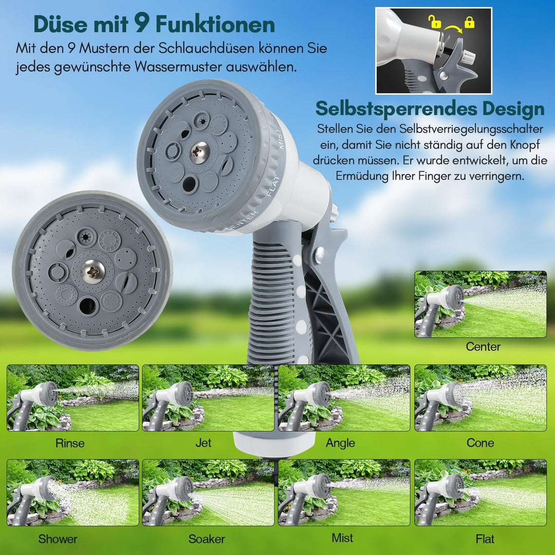 Schlauchtrommel Schlauchbox 20+2m, Automatik Schlauchaufroller 180°,Wand-Schlauchbox mit Handbrause