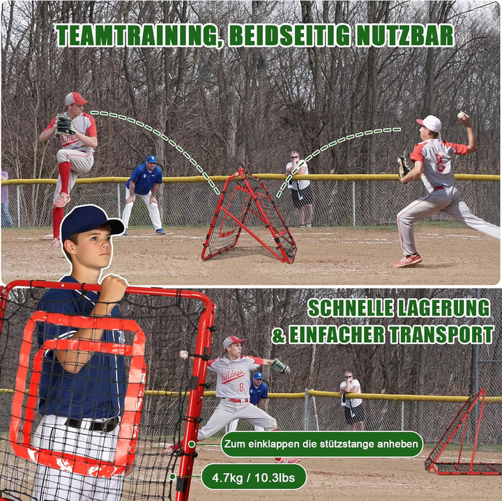 Fussball Rebounder, 85x85cm/120x120cm Rebounder für Fussball, Verstellbar mit 8 Winkeln, Doppellagig