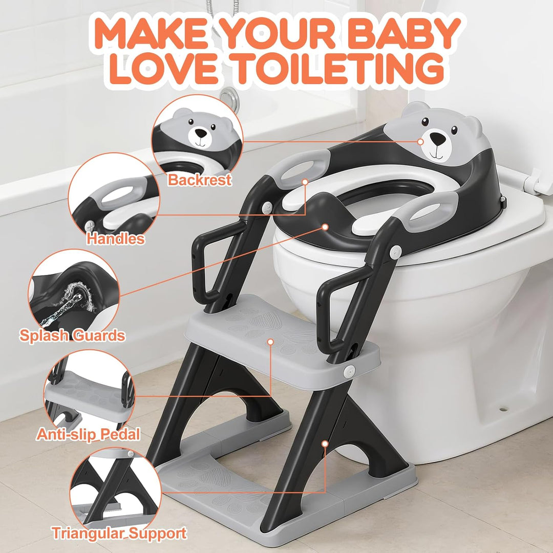 SKYROKU Toilettensitz 2 in 1 Toiletten Aufsatz für Kinder 2-7 Jahre Upgraded Stabil bis 90kg PP(BPA-