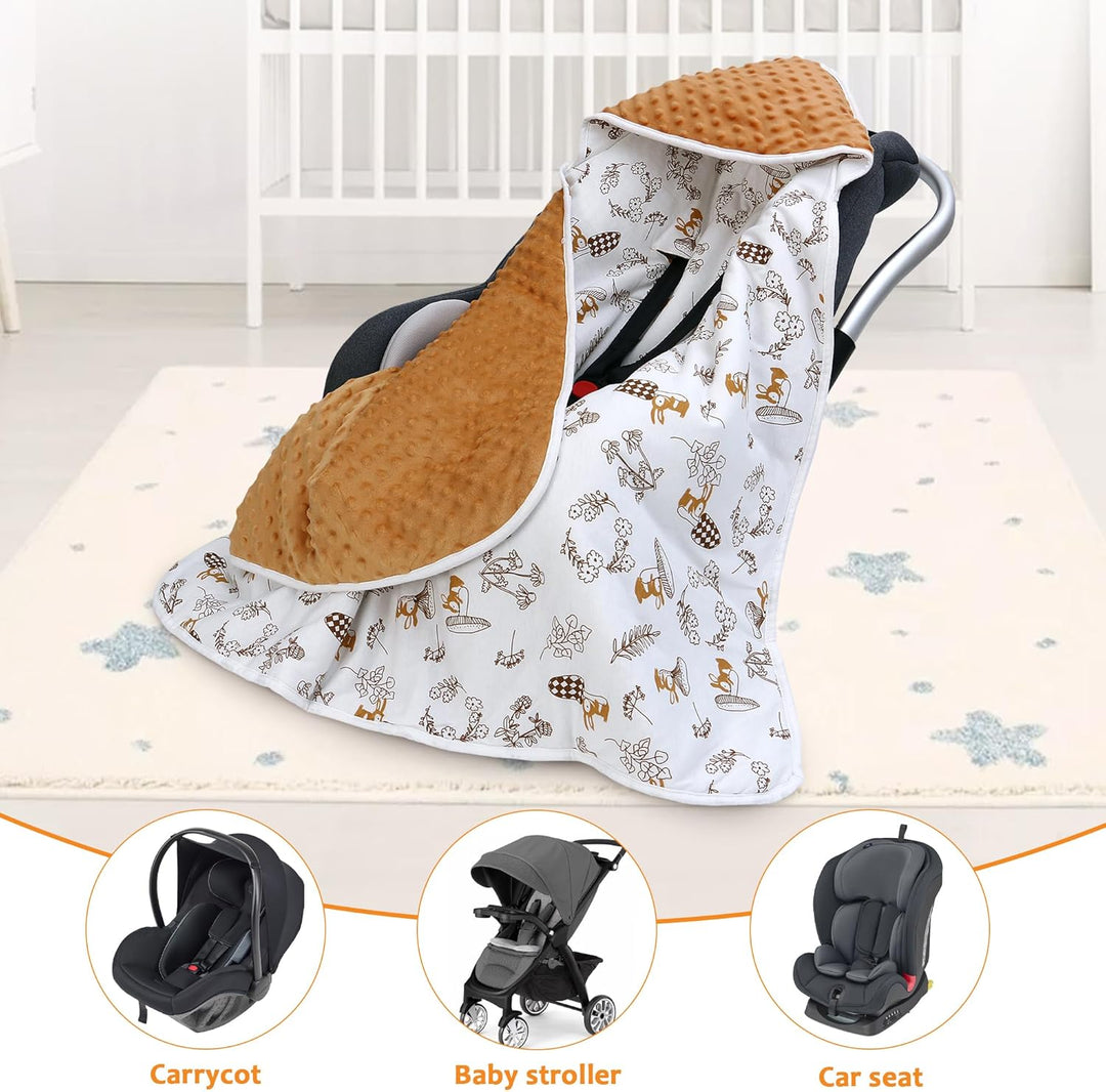 Baby Einschlagdecke für Babyschale 90x90cm Doppelseitig Gesteppte 100% Baumwolle Baby Decke für Kind